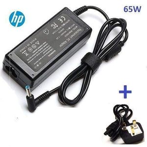 Hp Replacement Small Blue Pin Adapter - 19.5V + Fused Power Cord - Black