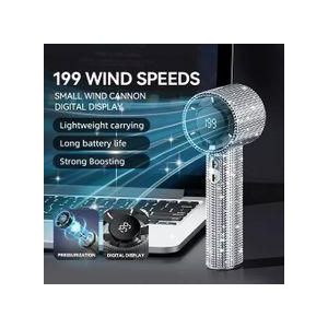 Ultra-Light Luxury Bling Diamond Handheld Mini Fan High-Speed
