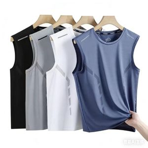 TMF New Sports Quick Dry Men's Vest Summer Outdoor New Gym Fitness Clothing Breathable Lightweight Plus Size O-neck Tank-Black