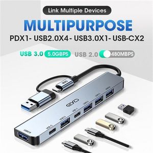 7-in-1 Type-C Dock, 100W PD Fast Charge, High Speed USB Hub