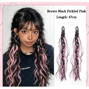 SA Pink Tissued Fried Dough Twists Braid Hair Wig