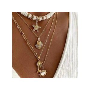 Pendant Chain Necklace for Women Girls Summer Beach Simple Layered Necklace Superior quality