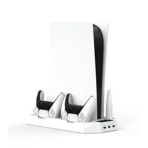 PS5 gaming console multifunctional cooling bracket charging base - White