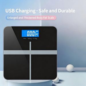 Digital Scale, Body Weight Scale 396lb/180kg High Accuracy Rechargeable Battery-Black