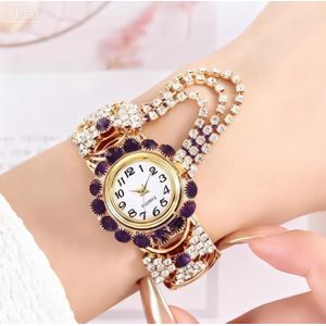 Women's Diamond Bracelet Watch,Elegant Quartz Wristwatch with Design, Ideal for Wedding & Parties-Purple