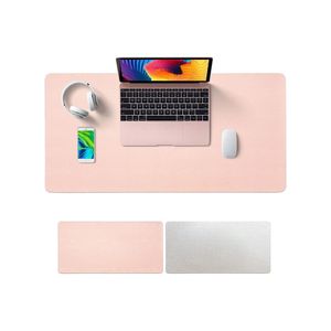 TodyJeyHo Leather Desk Mouse Pad Protector, Non-Slip Table Pad Blotter Laptop Mouse Mat Waterproof Writing Pad for Office and Home (Beige, 90x43cm)