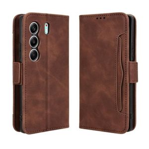 TECNO Camon 40 4G High Quality Flip Leather Case With Magnetic Buckle - Brown 