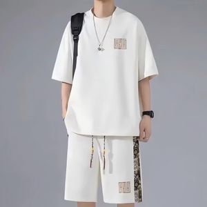 Men's 2-in-1 Short Sleeve&Shorts Set-White