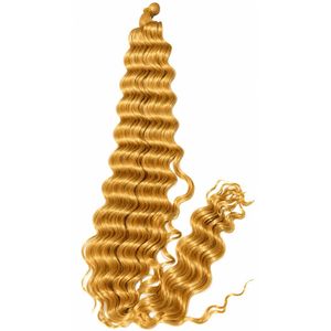 Premium Deep Wave Hair Weft Extensions - Color 27 Golden Strawberry Blonde
