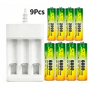 AA AAA Rechargeable Battery Set, USB Battery Charger, 1.2V Rechargeable Cell, 4 Slots Charger With 4AA And 4AAA Batteries