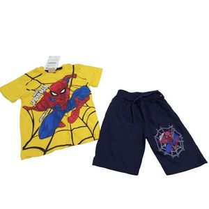 2 piece Spiderman Causal wear - yellow and navy blue 