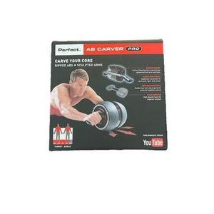 Perfect Fitness Ab Carver Pro Ab Roller Kinetic Engine Wide Wheel + Knee Pads- black