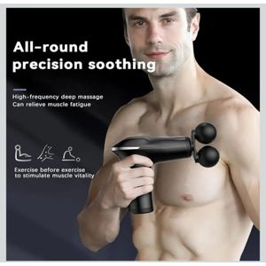 Fasical Dual-Head Whole Body Deep Tissue Percussion Massaging & Relaxation Gun/Kit11 Massage Levels 3 Adjustable Massage Mode - Black Gray