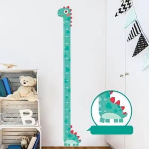 Cute cartoon height stickers featuring unicorns, dinosaurs and giraffes. Wall height measurement stickers in inches. Suitable for children's rooms and kindergarten decorations.