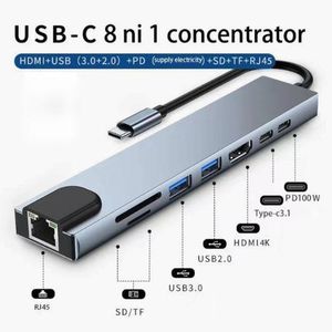 Home 8 In 1 USB C Adapter,Type C HUB Ethernet HDMI Adapter