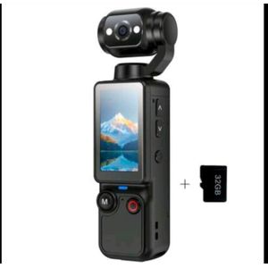 1pc 4K HD Handheld Vlogging Camera with LCD Screen, Beauty Fill Light & Microphone Support