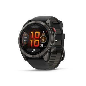 Garmin Fēnix® 8 Pro – 51 mm, AMOLED Sapphire, Carbon grey DLC titanium with Black/pebble grey silicone band 