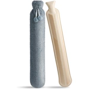 2L Long Hot Water Bottle Rubber Warm Water Belt With Soft Fluffy Cover Hot Water Bag for Neck/Shoulder/Back/Legs,Pain Relief