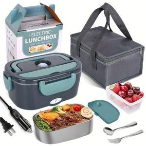 Electric Lunch Box, 1.5L Portable Slow Cooker with Removable Steel Container, Unisex
