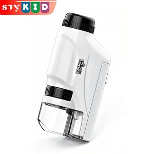 STY Children's Handheld Microscope Kids Portable Optical Microscope 60X - 120X Miniature Microscope (3+ Yrs, Batteries Not Included))