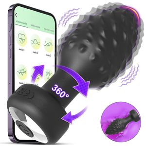 Blacka Anal Plug Vibrating 360° Rotating Sex Toys Twist-Vibration Anal Prostate Massager Masturbator Anal Plug With Controller