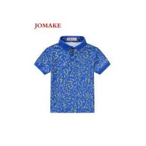 JOMAKE 1-9 years Boys' button-down polo shirt, dark blue with animal print