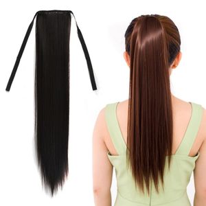 Natural Long Straight Hair Ponytail Bandage-style Wig Ponytail for Women Length: 60cm