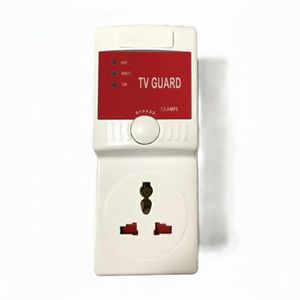 TV Guard Power Stabilizer - Voltage Surge Protector for Television Sets - 13A - White - White