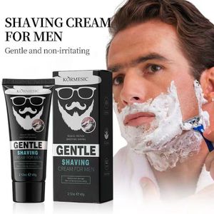 Kormesic Men's Gentle Shaving Cream 60g - Hypoallergenic, Aloe Infused, White