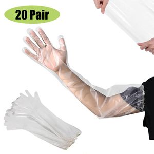 Disposable Waterproof Long Gloves, 40 PCS Disposable Long Arm Gloves