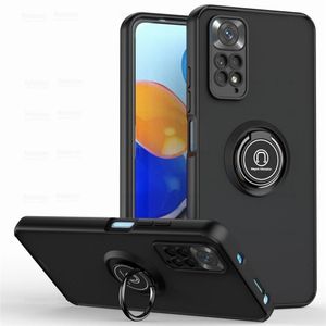 Redmi Note 11/11S 4G Stylish Shockproof Case Wth Stand Ring - Black 