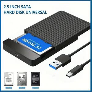 5 Inch USB 3.0 Hard Drive Enclosure External Hard Drive Case USB to SATA Hard Drive Enclosure Pouch for 2.5 SSD Hard Drive Adapter for Laptop (Hard Drive Not Included)