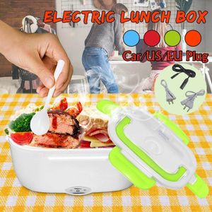 Portable Electric Fast Heated Removable Heating Food Heater Lunch Bento Box  Rice Container Office Home Multifunctional Food Warmer With Soup Bowl &  Spoon(EU/US Plug,Car Plug)