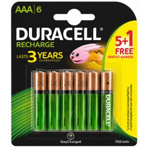 Duracell Recharge AAA Rechargeable Batteries – 6 Pack