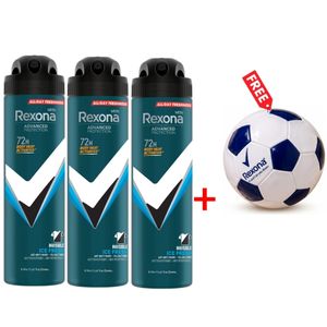 Rexona SPRAY 200ML 72HRS INVISIBLE ICE MEN (Pack of 3) - Football Free