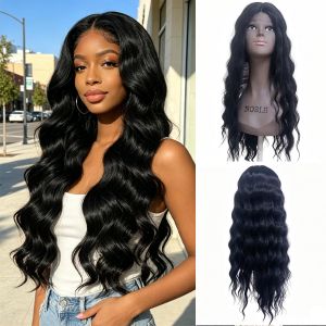 Noble LACE STRAIGHT WIG vendor cheap lace base water wave bouncy curl synthetic hair wig