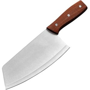 Butcher Knife With Wood Handle - Silver/Brown
