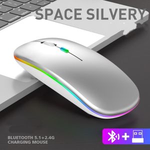 General Electronics Luminous wireless dual-mode Bluetooth silent mouse, ultra long battery life, space silver new model can be connected to iPad