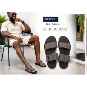 Nokoko Multi color Men's Luxury Strap Slippers – Fashionable Non-Slip Leather Slide Sandals For Casual Indoor & Outdoor Wear