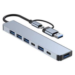  portable Quality 7 in 1 Multi Ports USB Type C Hub Splitter Adapter Expansion Dock