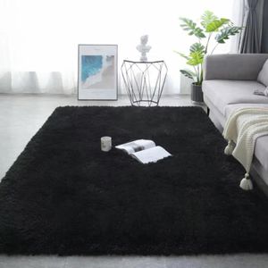 Luxury Soft Shaggy Rug – Black