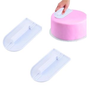AD 2pcs Multifunctional Pro Fondant Smoother For Cake Baking - White