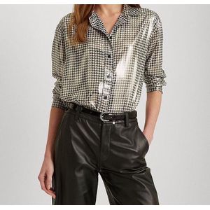 Fasfion Print Button Down Shirt for Women