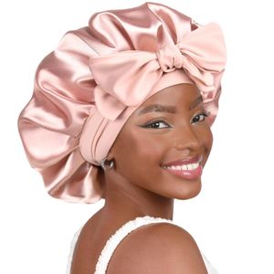 Caltucus Core  Satin Bonnet Silk Bonnet for Sleeping Double Layer Satin Lined Hair Bonnet with Tie Band Bonnets for Women Natural Curly Hair