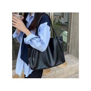 Symmexa Ladies bag Tote Bag - Waterproof PVC Handbag with Magnetic Closure Black