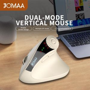 JOMAA Ergonomic 2.4G+BT Wireless Vertical Mouse With Function Adjustment Knob for Win/IOS/Android