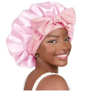 Premium Silk Satin Sleep Bonnet – Pink – Hair Protection Night Cap