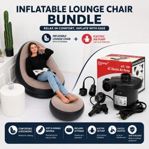 Inflatable Lounge Chair And Air Pump Bundle 