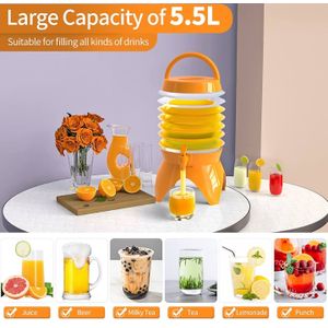 A & Shine 7. 5 Litres Plastic Beverage Dispenser - Orange 