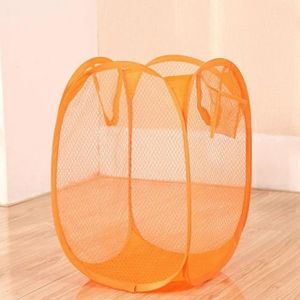 Folded Fine Mesh Net Laundry Bag - Orange